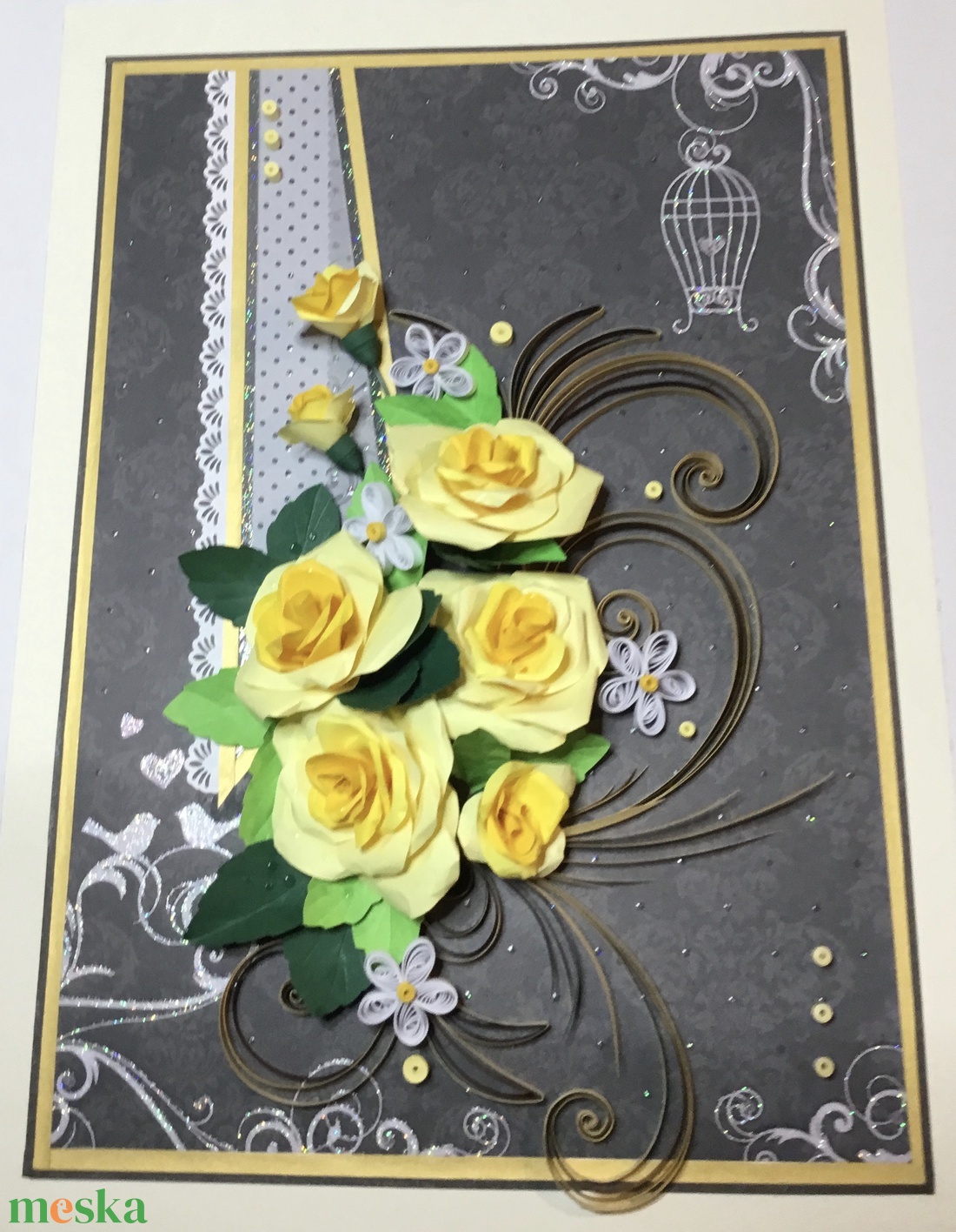 Esküvői quilling kép, sárga rózsákkal - otthon & életmód - dekoráció - kép & falikép - Meska.hu Esküvői quilling kép, sárga rózsákkal - otthon & életmód - dekoráció - kép & falikép - Meska.hu