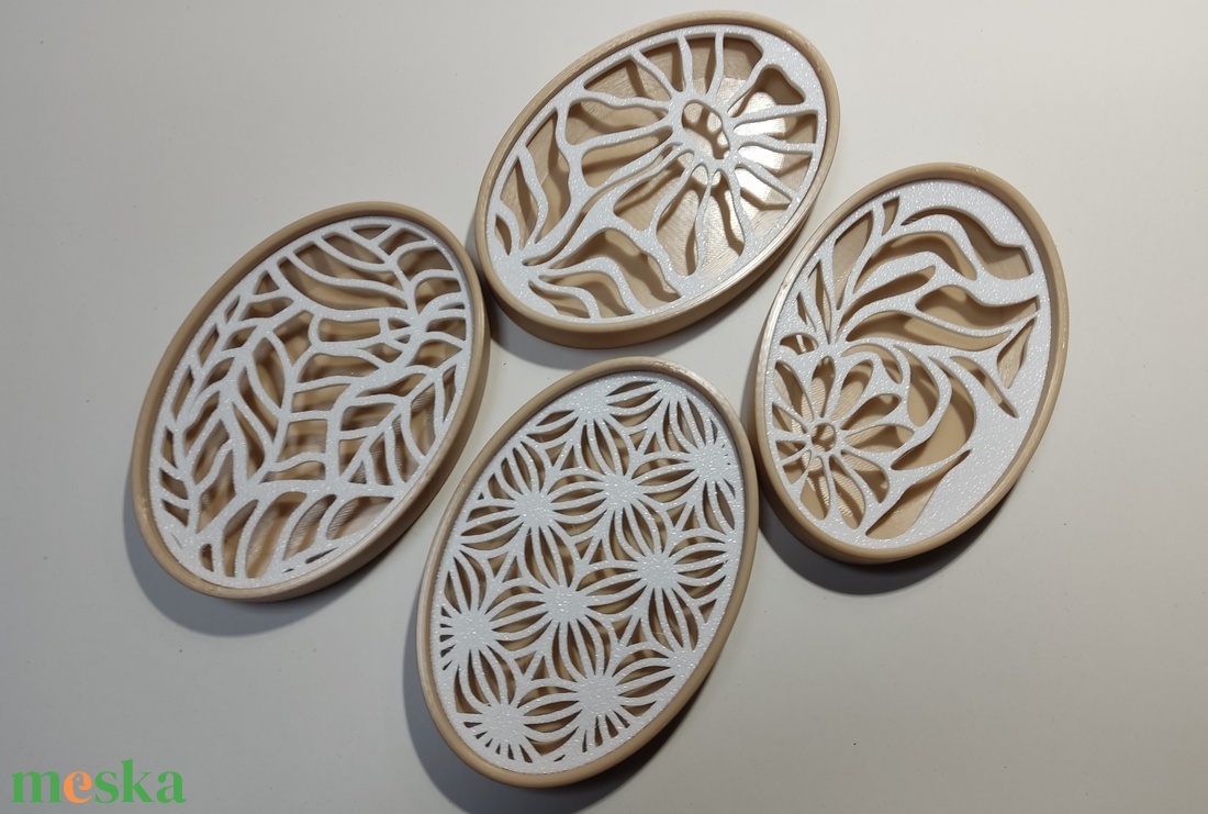 Ovális beige szappantartó - otthon & életmód - fürdőszoba - szappantartó - Meska.hu