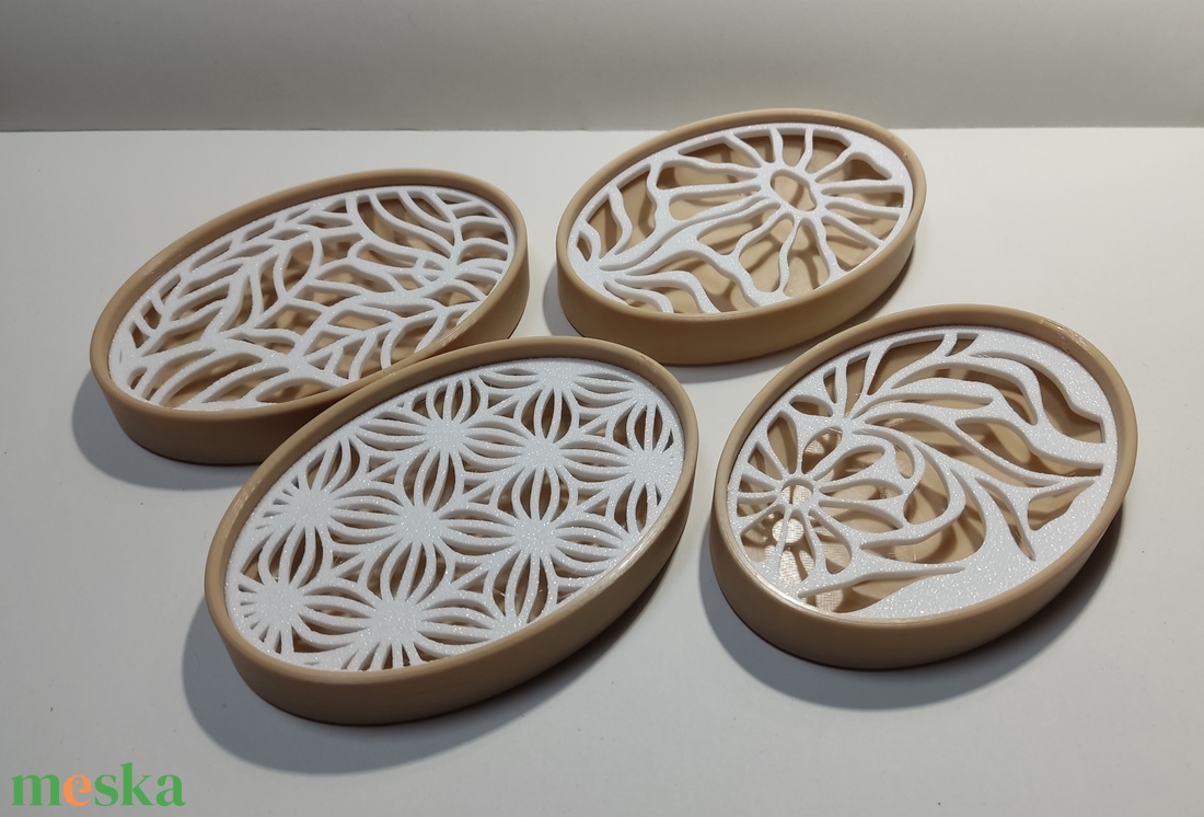 Ovális beige szappantartó - otthon & életmód - fürdőszoba - szappantartó - Meska.hu