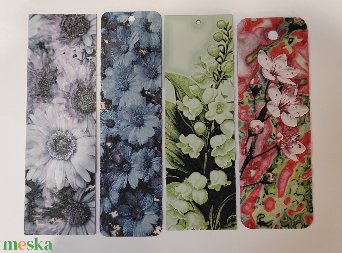 Virágos könyvjelző - könyv & zene - könyvjelző - Meska.hu