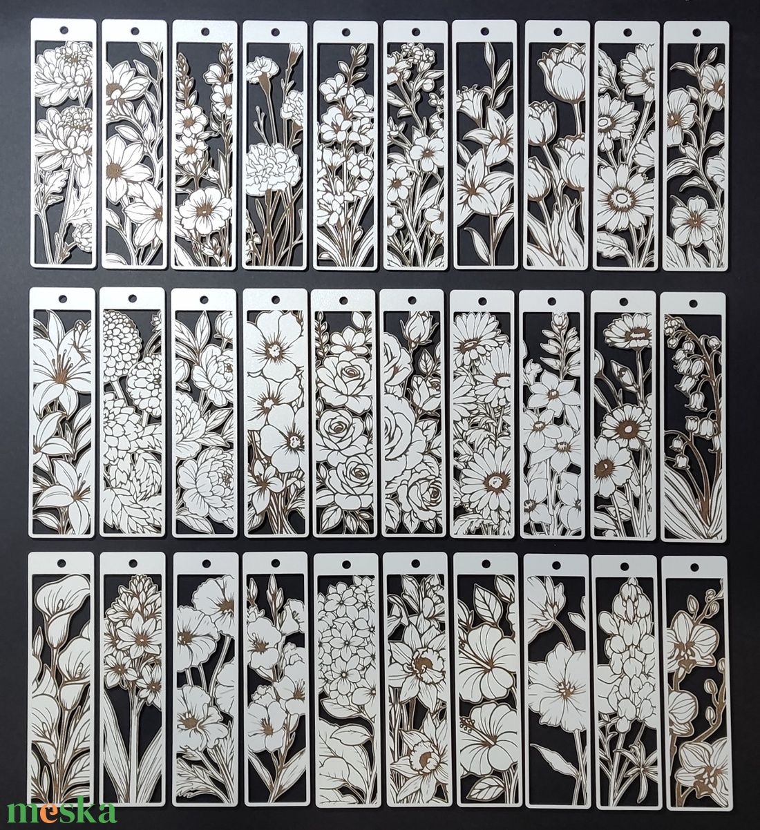 Fa virágos könyvjelzők - könyv & zene - könyvjelző - Meska.hu