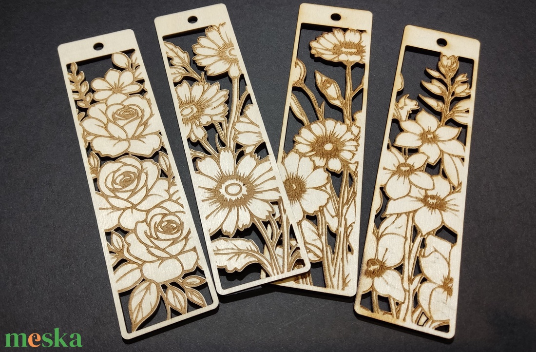 Fa virágos könyvjelzők - könyv & zene - könyvjelző - Meska.hu