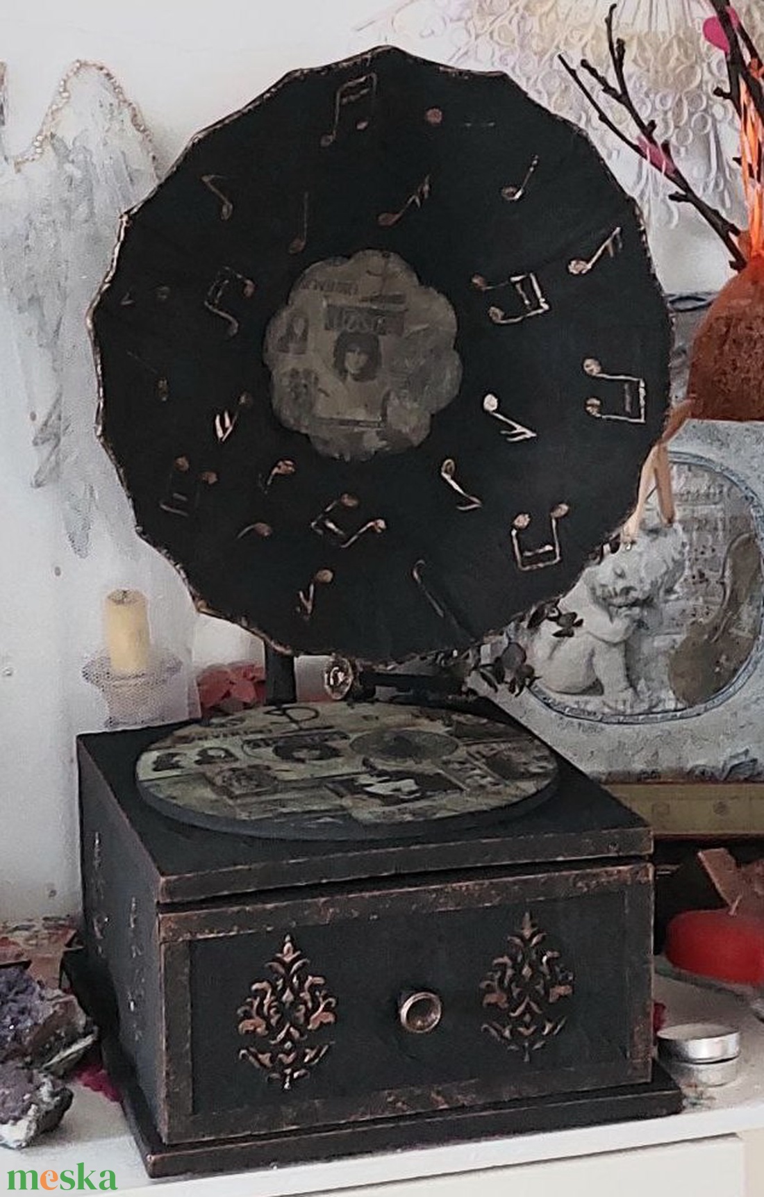 Gramofon - otthon & életmód - dekoráció - asztal és polc dekoráció - zenedoboz - Meska.hu