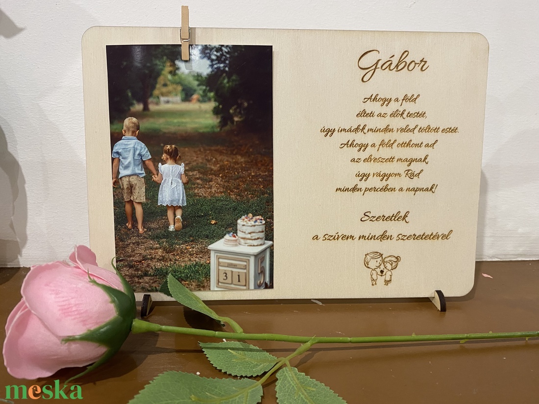 Lézergravírozott egyedi fényképkeret - kellékek & szerszámok - hobby fa alapanyag - képkeret - Meska.hu