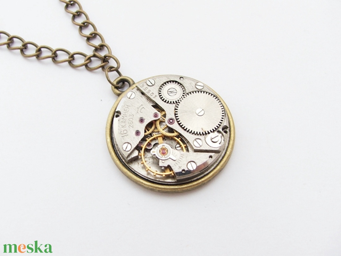 Steampunk óraszerkezet medálos nyaklánc #2 - ékszer - nyaklánc - medálos nyaklánc - Meska.hu Steampunk óraszerkezet medálos nyaklánc #2 - ékszer - nyaklánc - medálos nyaklánc - Meska.hu