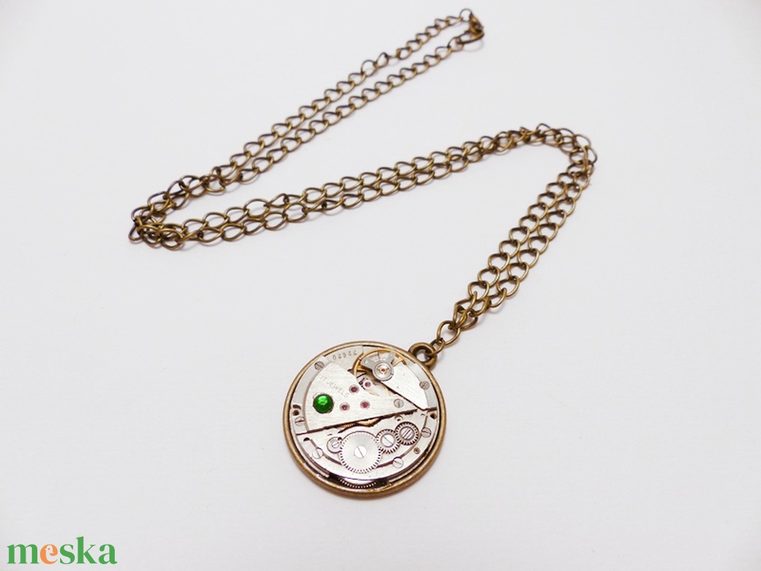 Steampunk óraszerkezet medálos nyaklánc #1 - ékszer - nyaklánc - medálos nyaklánc - Meska.hu