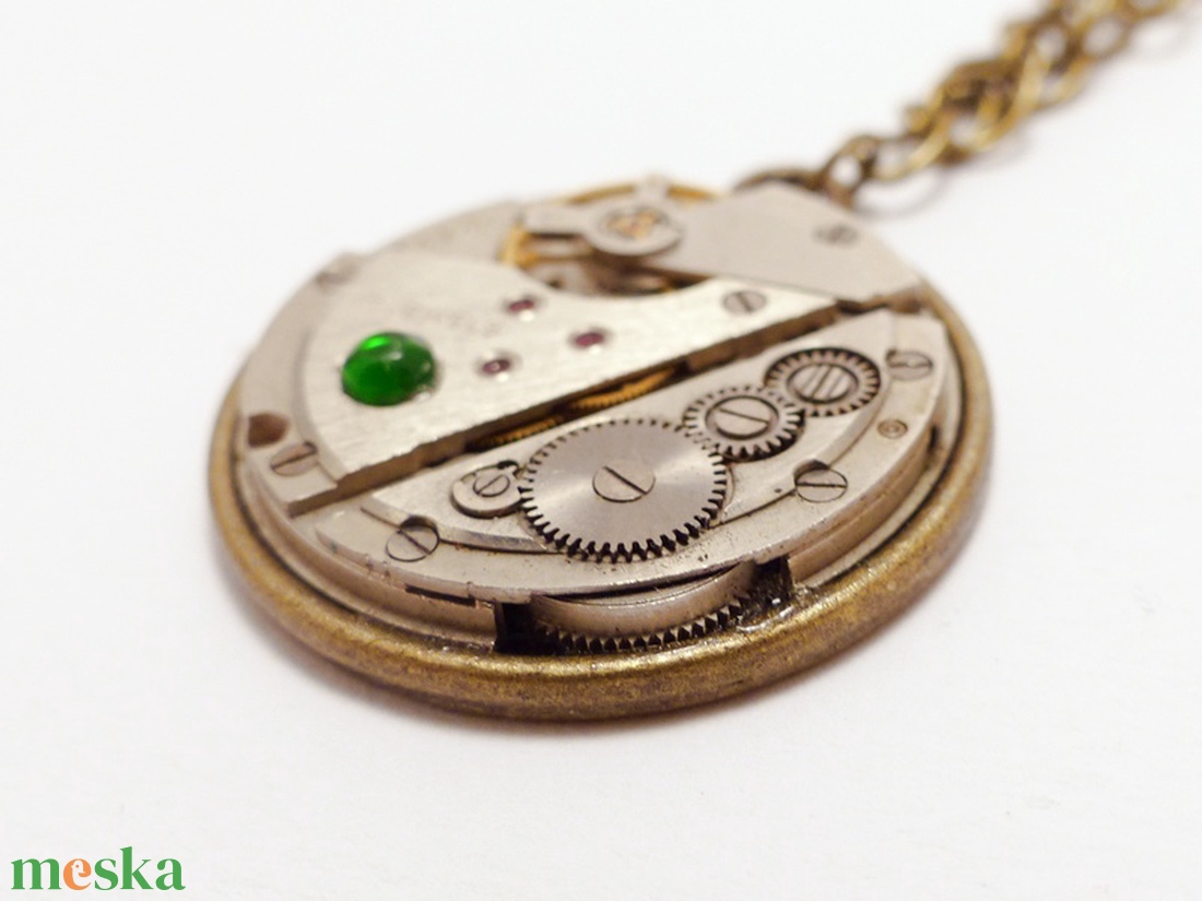 Steampunk óraszerkezet medálos nyaklánc #1 - ékszer - nyaklánc - medálos nyaklánc - Meska.hu