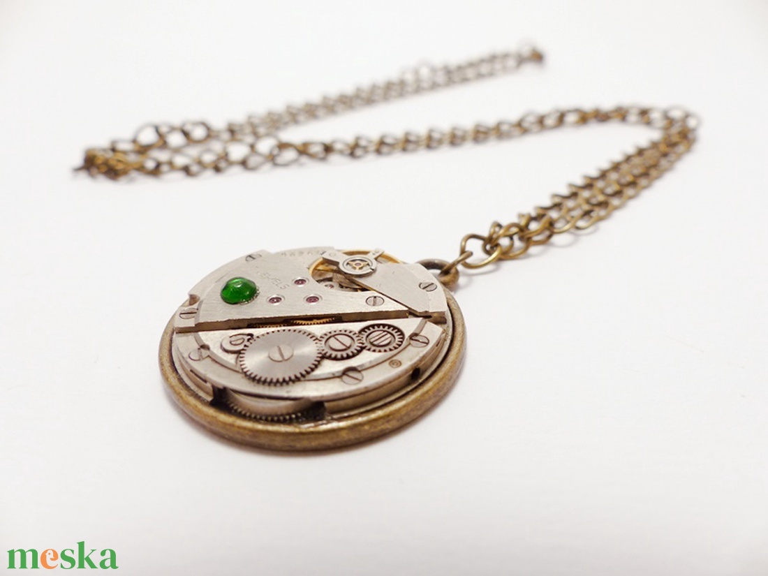 Steampunk óraszerkezet medálos nyaklánc #1 - ékszer - nyaklánc - medálos nyaklánc - Meska.hu
