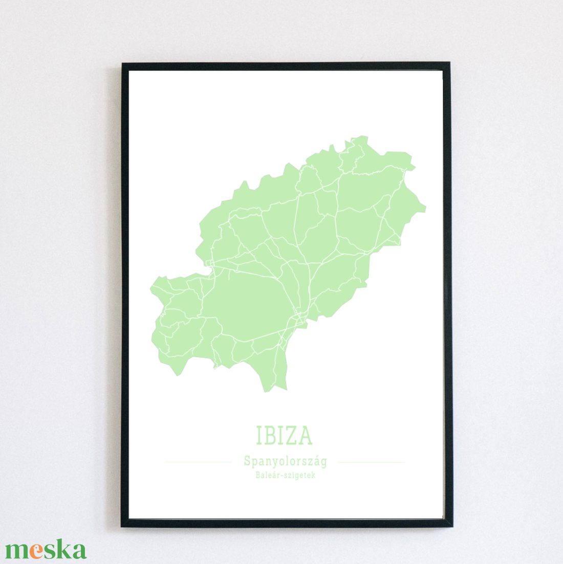 Minimalista Ibiza színes dekorációs térkép  - otthon & lakás - dekoráció - kép & falikép - plakát - Meska.hu