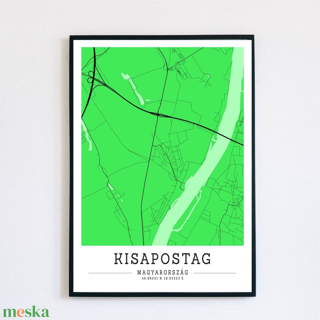 Minimalista Kisapostag zöld dekorációs térkép  - otthon & életmód - dekoráció - kép & falikép - plakát - Meska.hu