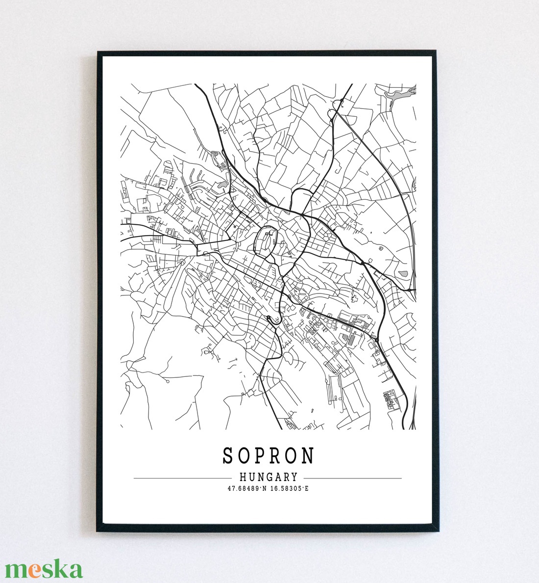 Sopron város fekete-fehér minimalista dekorációs térkép - otthon & életmód - dekoráció - kép & falikép - poszter - Meska.hu Sopron város fekete-fehér minimalista dekorációs térkép - otthon & életmód - dekoráció - kép & falikép - poszter - Meska.hu