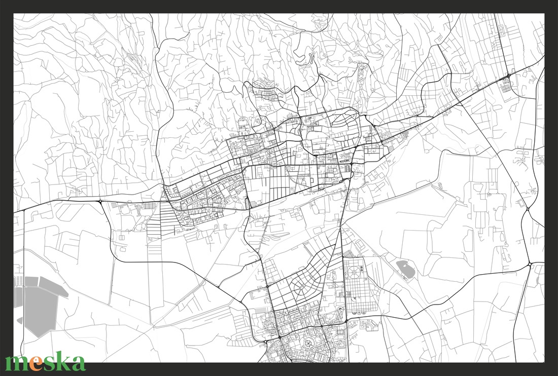 Egyedi Pécs térkép 80 x 120 cm - DIGITÁLIS -  - Meska.hu