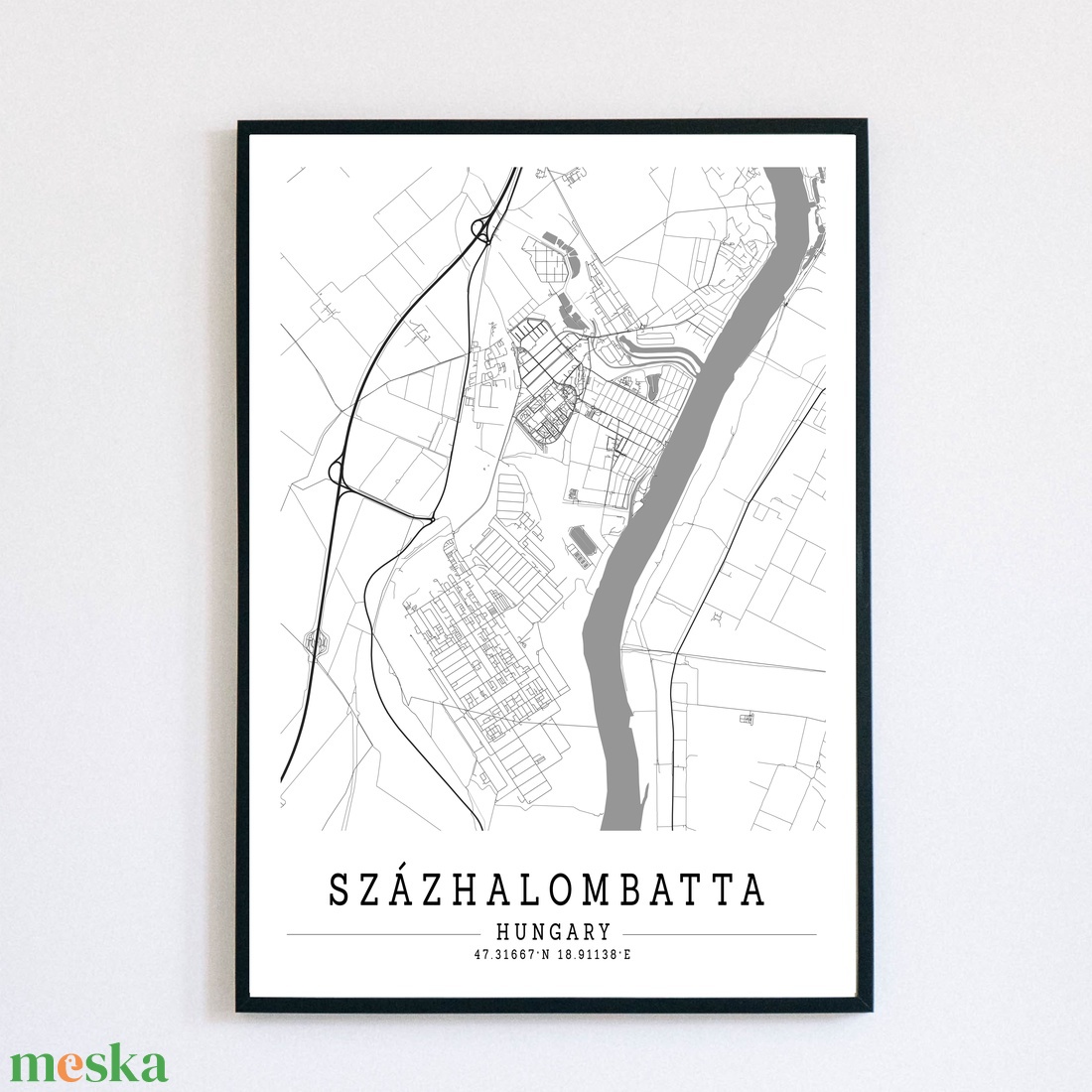 Minimalista Százhalombatta fekete-fehér dekorációs térkép - otthon & életmód - dekoráció - kép & falikép - plakát - Meska.hu Minimalista Százhalombatta fekete-fehér dekorációs térkép - otthon & életmód - dekoráció - kép & falikép - plakát - Meska.hu