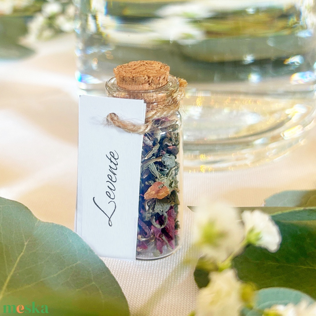 Kézműves tea üvegcsében - esküvő - emlék & ajándék - köszönőajándék - Meska.hu