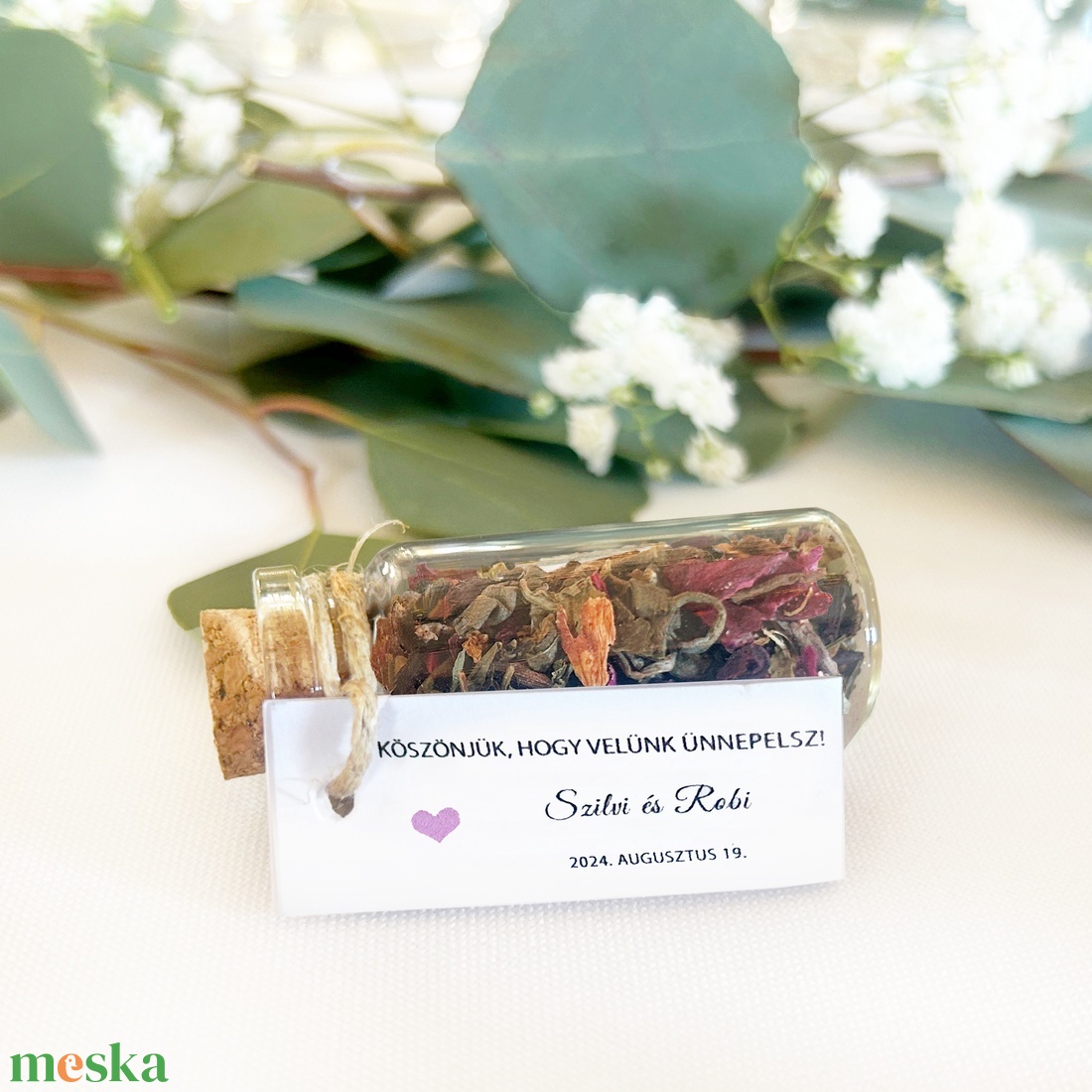 Kézműves tea üvegcsében - esküvő - emlék & ajándék - köszönőajándék - Meska.hu