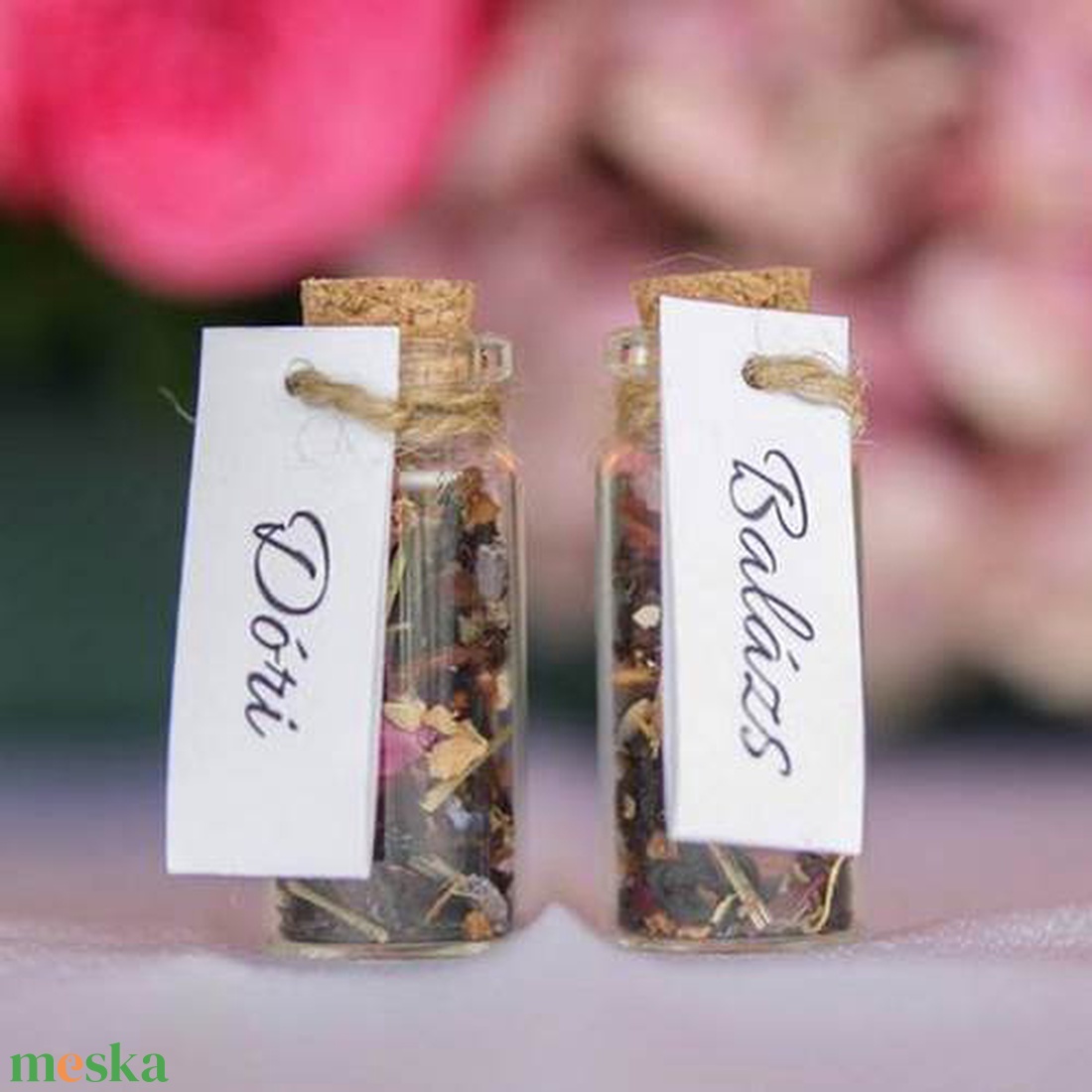Kézműves tea üvegcsében - esküvő - emlék & ajándék - köszönőajándék - Meska.hu