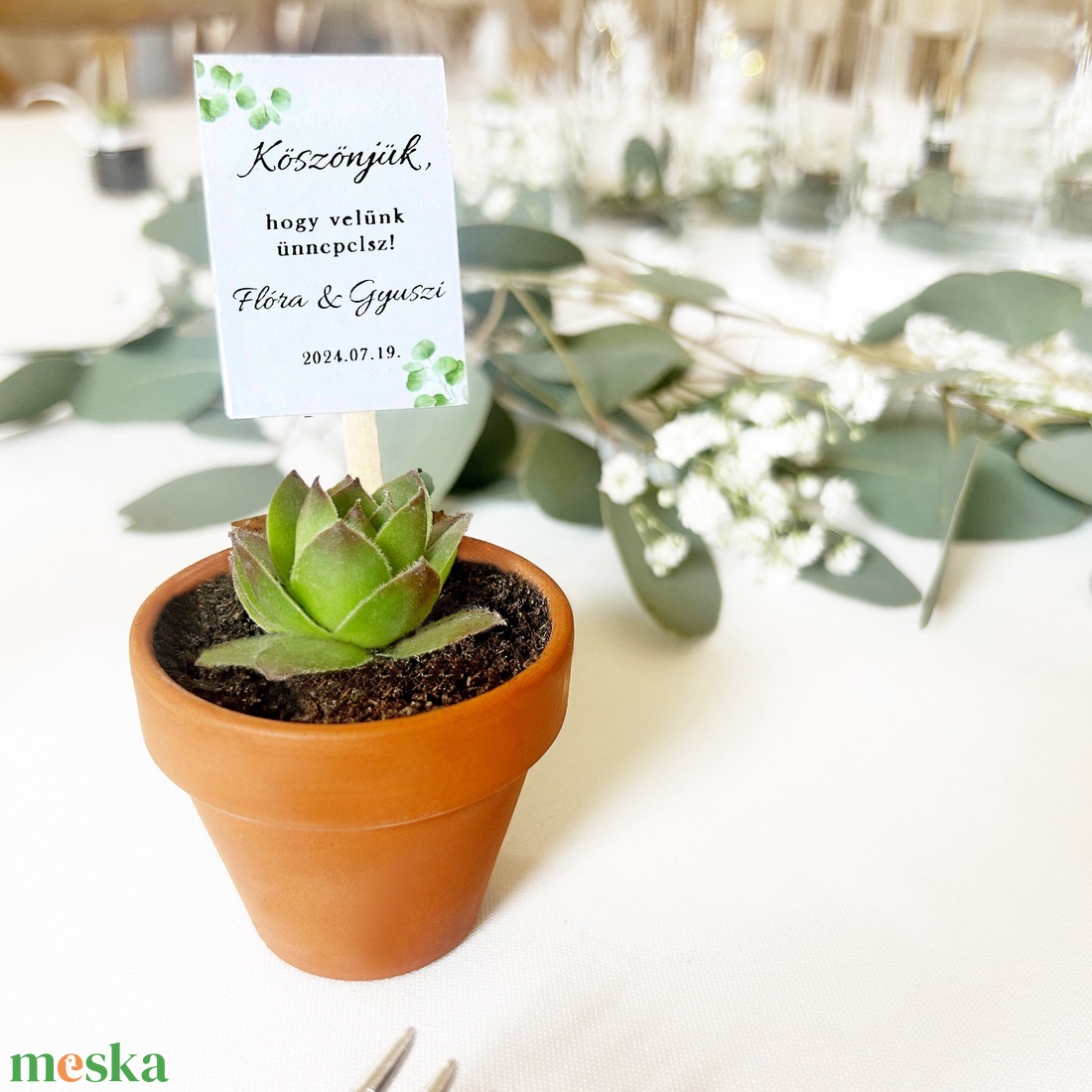 Kövirózsa mini cserépben - esküvő - emlék & ajándék - köszönőajándék - Meska.hu