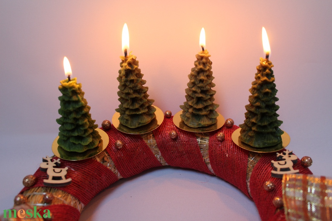 Kis fenyő zöld színű méhviaszgyertya - karácsony - adventi díszek - adventi gyertyadíszek és koszorúdíszek - Meska.hu
