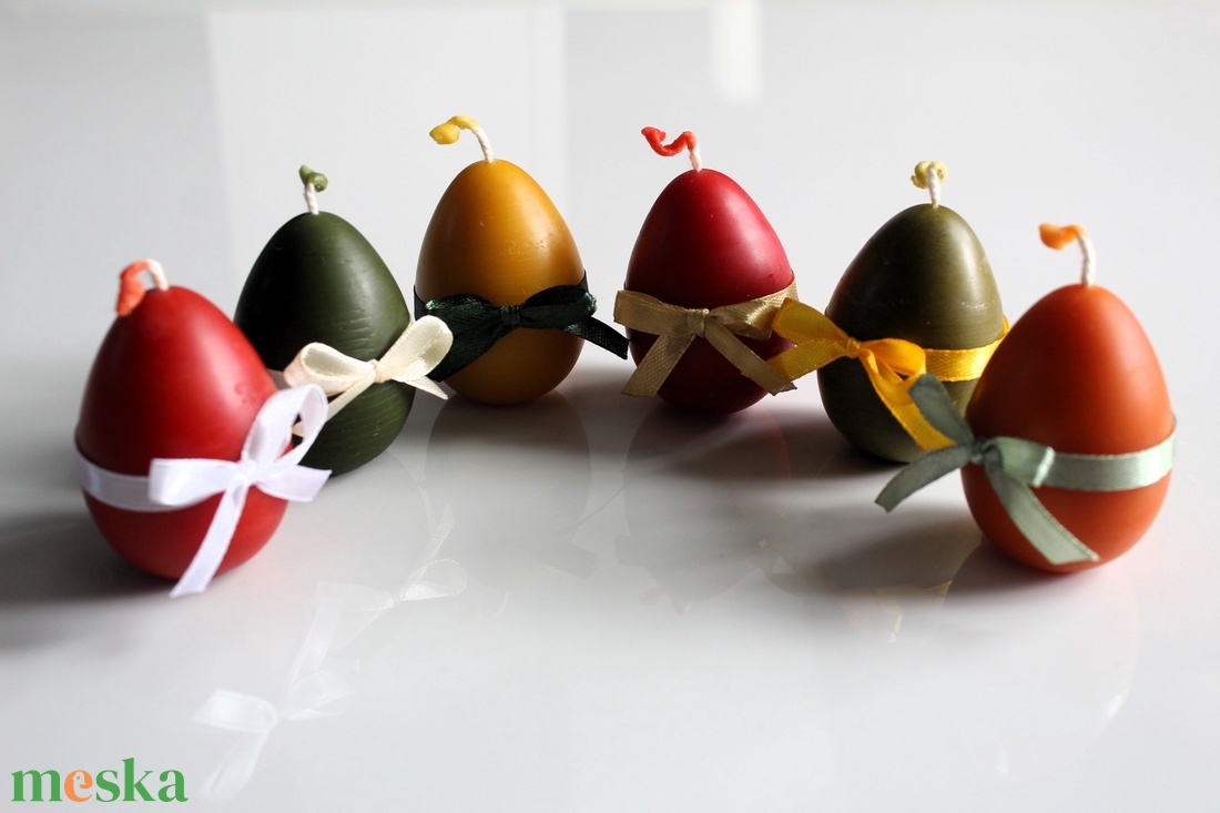 Húsvéti hímes tojás gyertya masnival - otthon & életmód - gyertya, illat, aroma - gyertya - Meska.hu