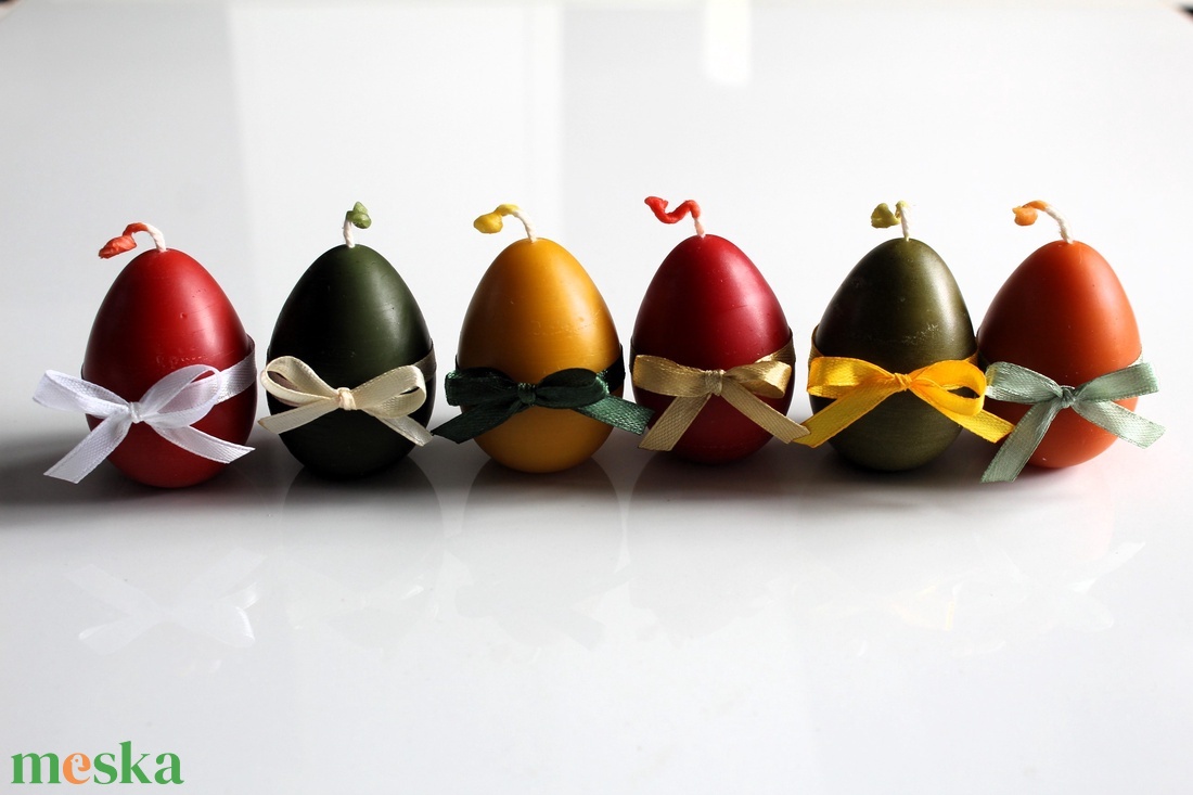 Húsvéti hímes tojás gyertya masnival - otthon & életmód - gyertya, illat, aroma - gyertya - Meska.hu