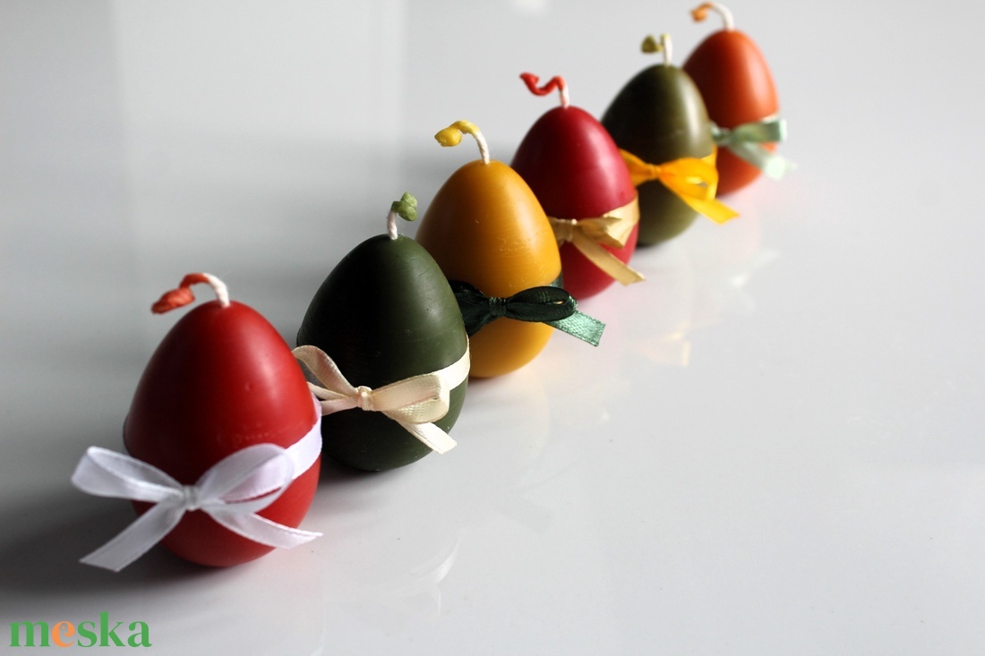 Húsvéti hímes tojás gyertya masnival - otthon & életmód - gyertya, illat, aroma - gyertya - Meska.hu