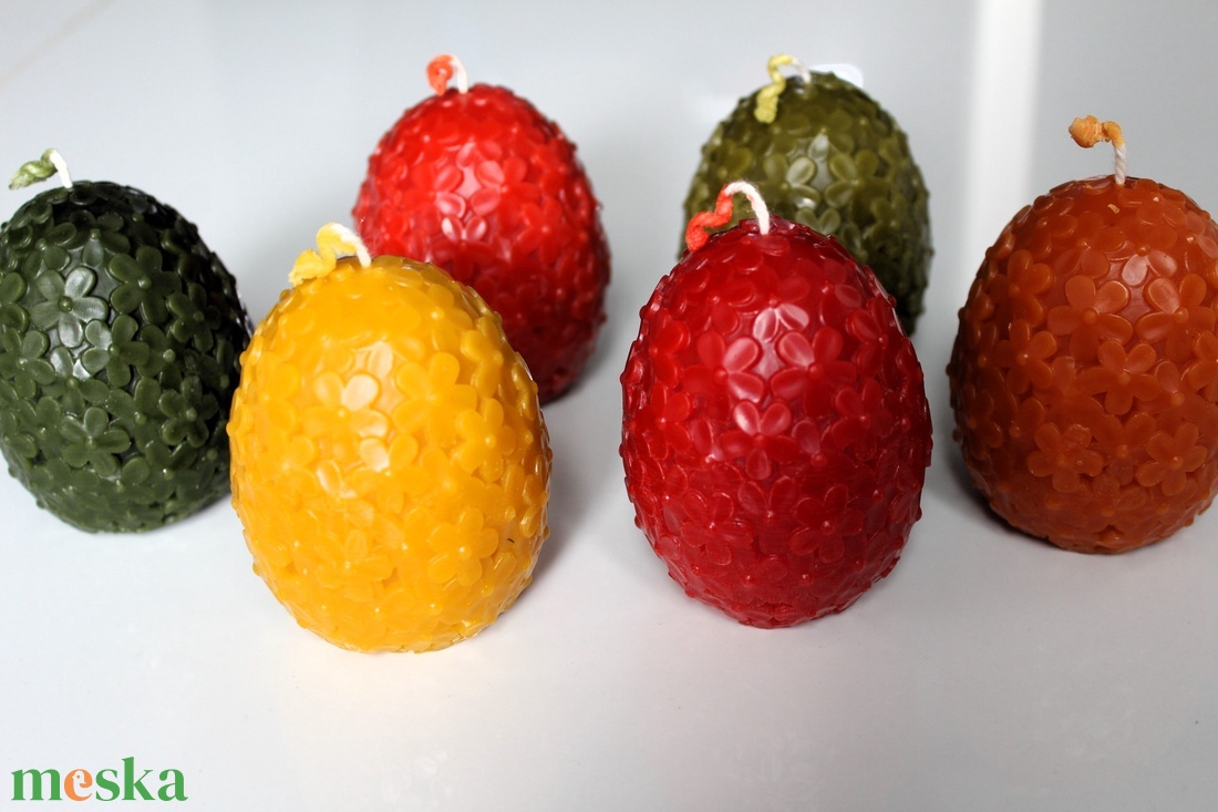 Húsvéti virágmintás tojás gyertya  - otthon & életmód - gyertya, illat, aroma - gyertya - Meska.hu