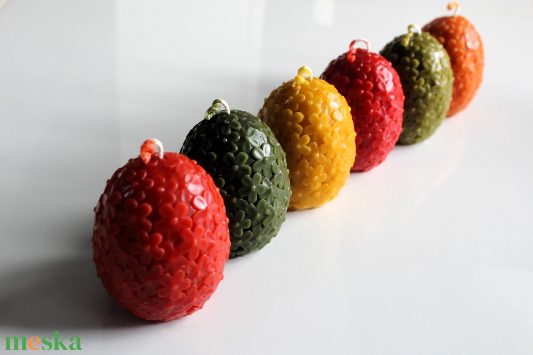 Húsvéti virágmintás tojás gyertya  - otthon & életmód - gyertya, illat, aroma - gyertya - Meska.hu