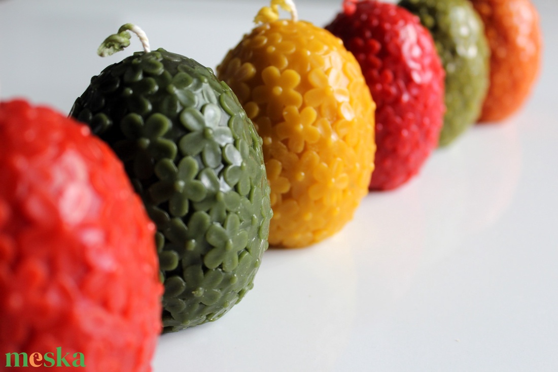 Húsvéti virágmintás tojás gyertya  - otthon & életmód - gyertya, illat, aroma - gyertya - Meska.hu