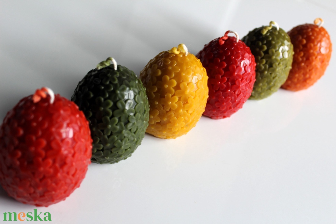 Húsvéti virágmintás tojás gyertya  - otthon & életmód - gyertya, illat, aroma - gyertya - Meska.hu