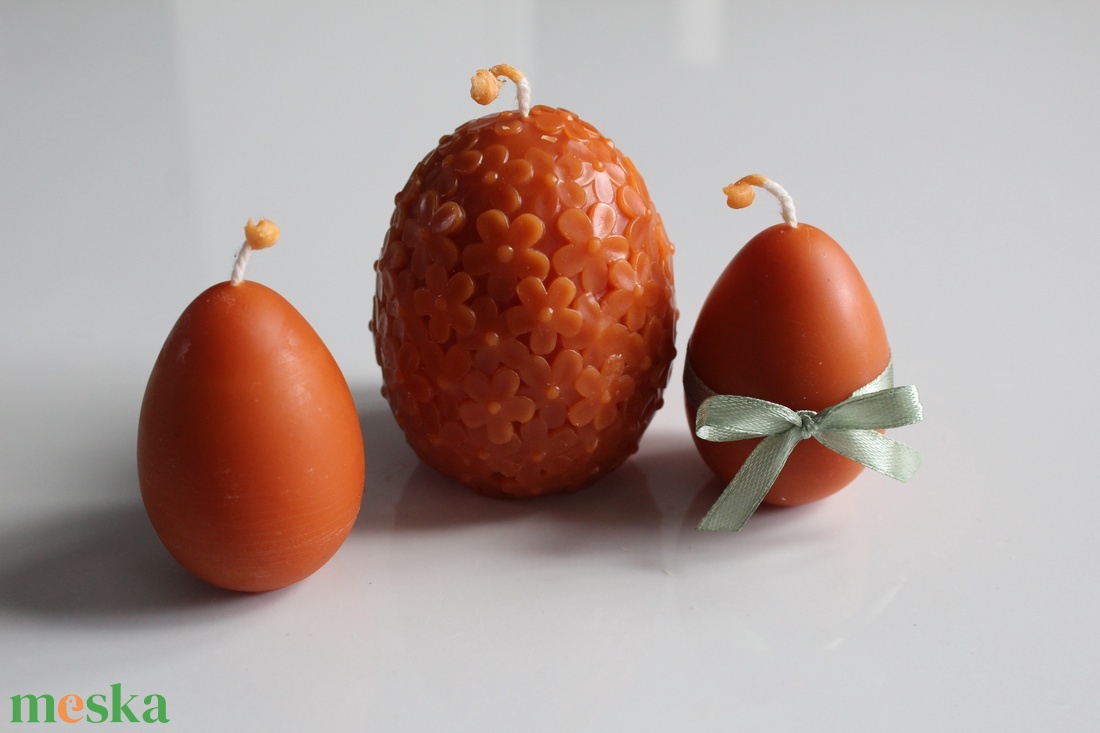 Húsvéti narancssárga tojás gyertya - otthon & életmód - gyertya, illat, aroma - gyertya - Meska.hu