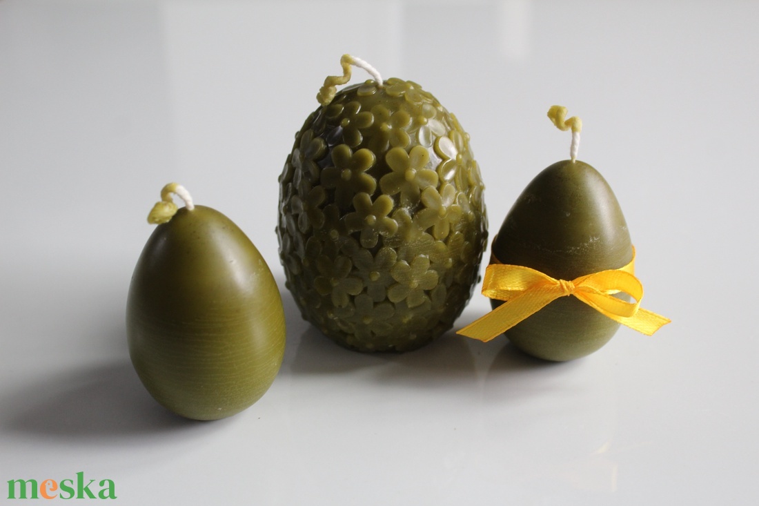 Húsvéti világoszöld hímes tojás gyertya - otthon & életmód - gyertya, illat, aroma - gyertya - Meska.hu