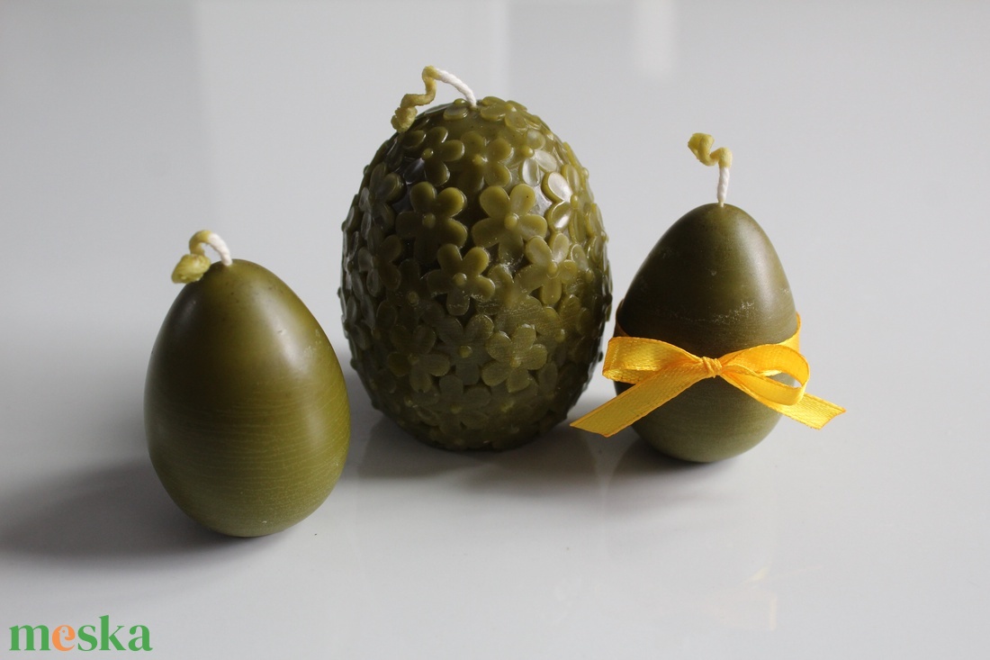 Húsvéti világoszöld hímes tojás gyertya - otthon & életmód - gyertya, illat, aroma - gyertya - Meska.hu