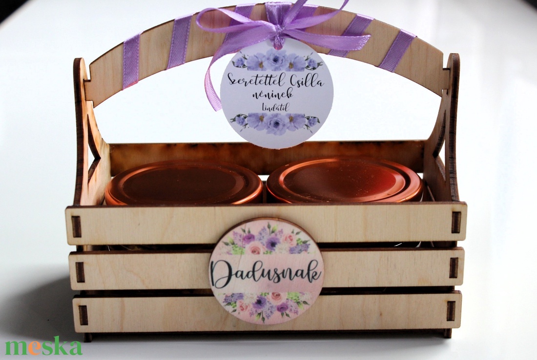 Dadusnak édes ajándékkosár, személyre szóló bilétával - élelmiszer - méz & propolisz - Meska.hu