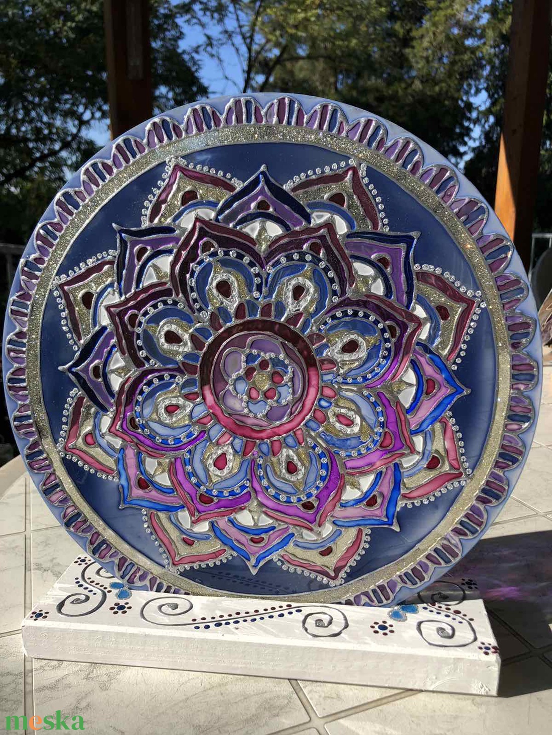 Üveg festmény mandala - művészet - festmény - üvegfestmény - Meska.hu Üveg festmény mandala - művészet - festmény - üvegfestmény - Meska.hu