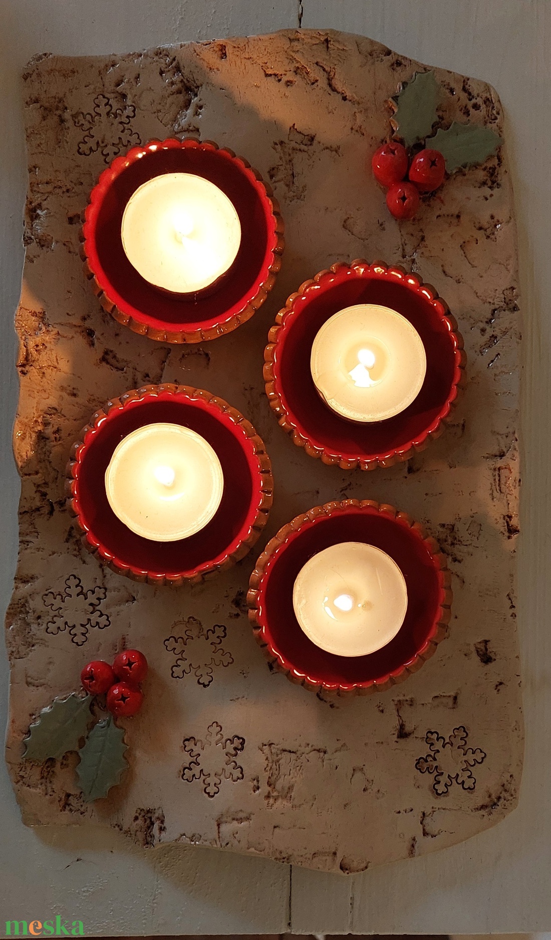 Adventi koszorú, Adventi asztali mécsestartó - karácsony - adventi díszek - adventi koszorú - Meska.hu