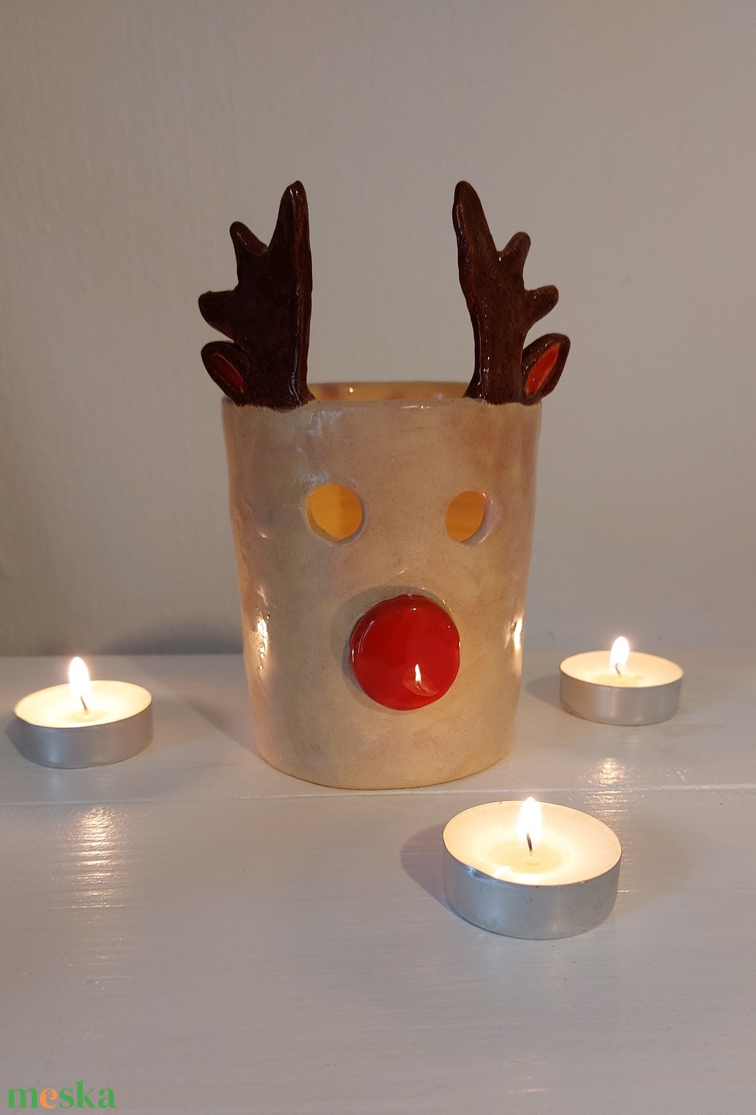 Adventi mécsestartó  - karácsony - karácsonyi lakásdekoráció - karácsonyi illatgyertya, mécses - Meska.hu