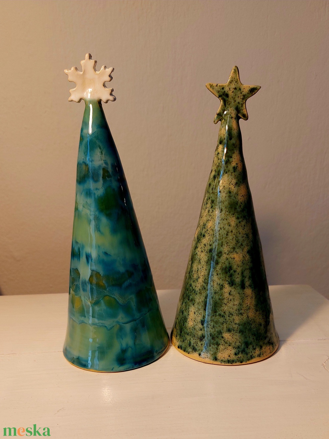  Adventi asztali dísz, kerámia fenyőfák - karácsony - adventi díszek - adventi koszorú - Meska.hu