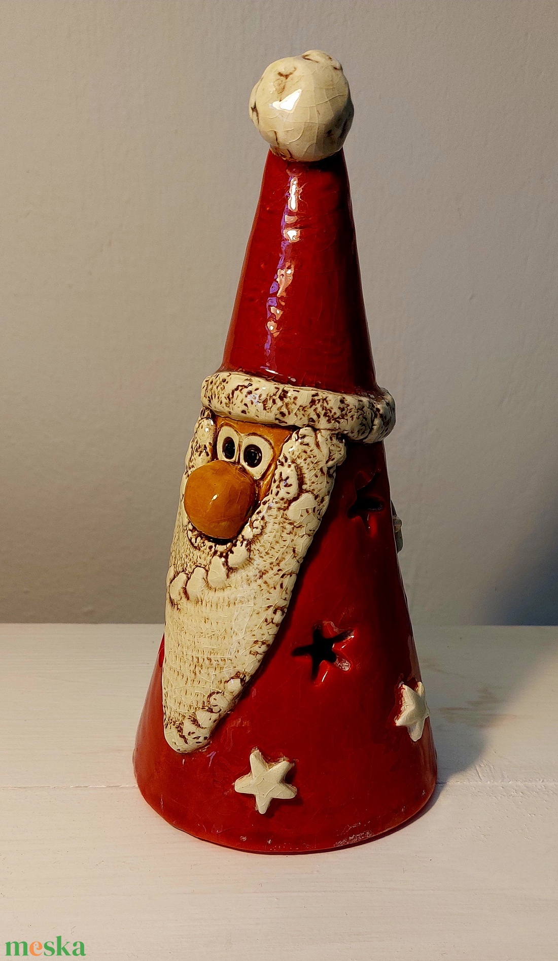 Kerámia Mikulás, mécsestartó - otthon & életmód - dekoráció - spiritualitás - füstölő és füstölőtartó - Meska.hu