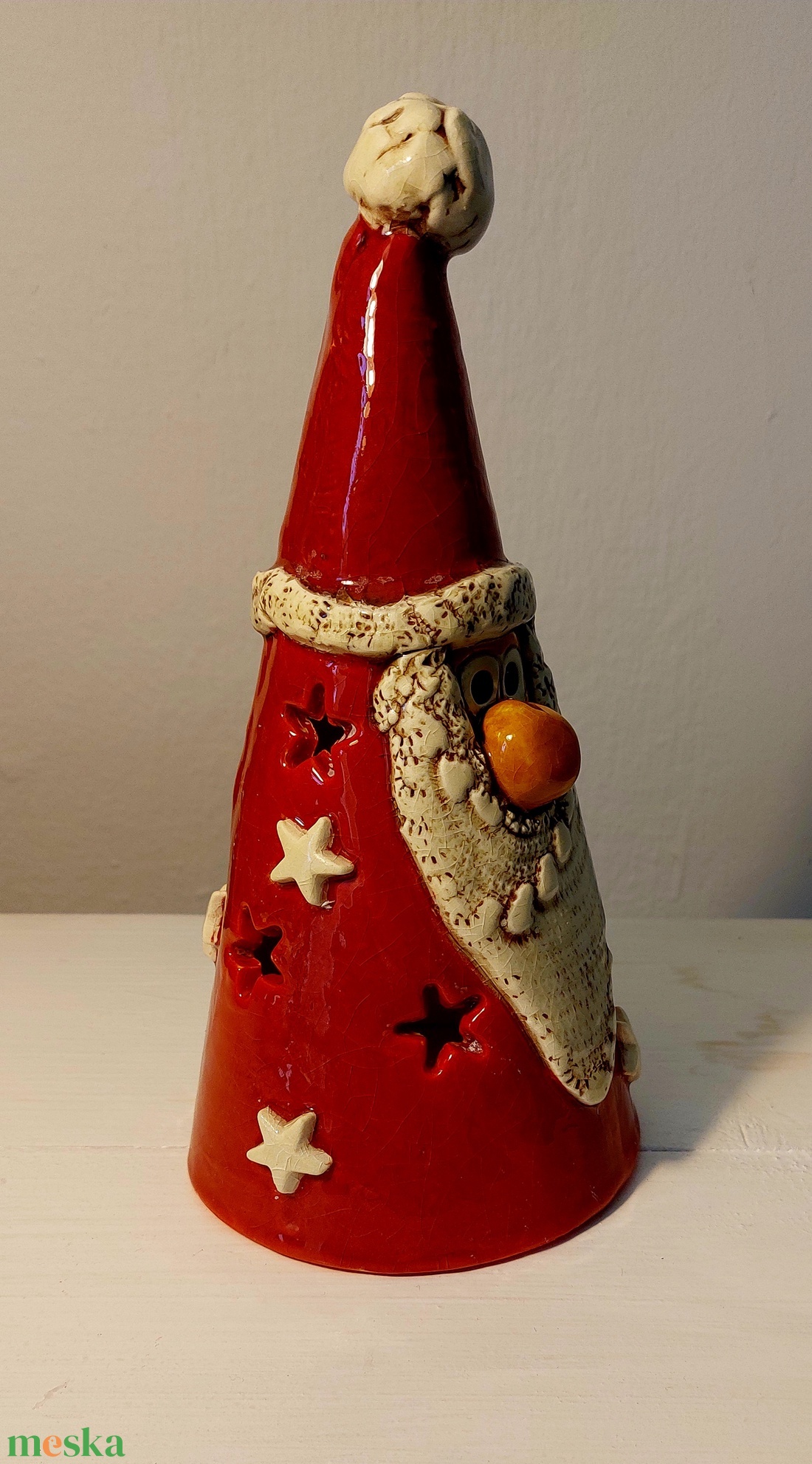 Kerámia Mikulás, mécsestartó - otthon & életmód - dekoráció - spiritualitás - füstölő és füstölőtartó - Meska.hu