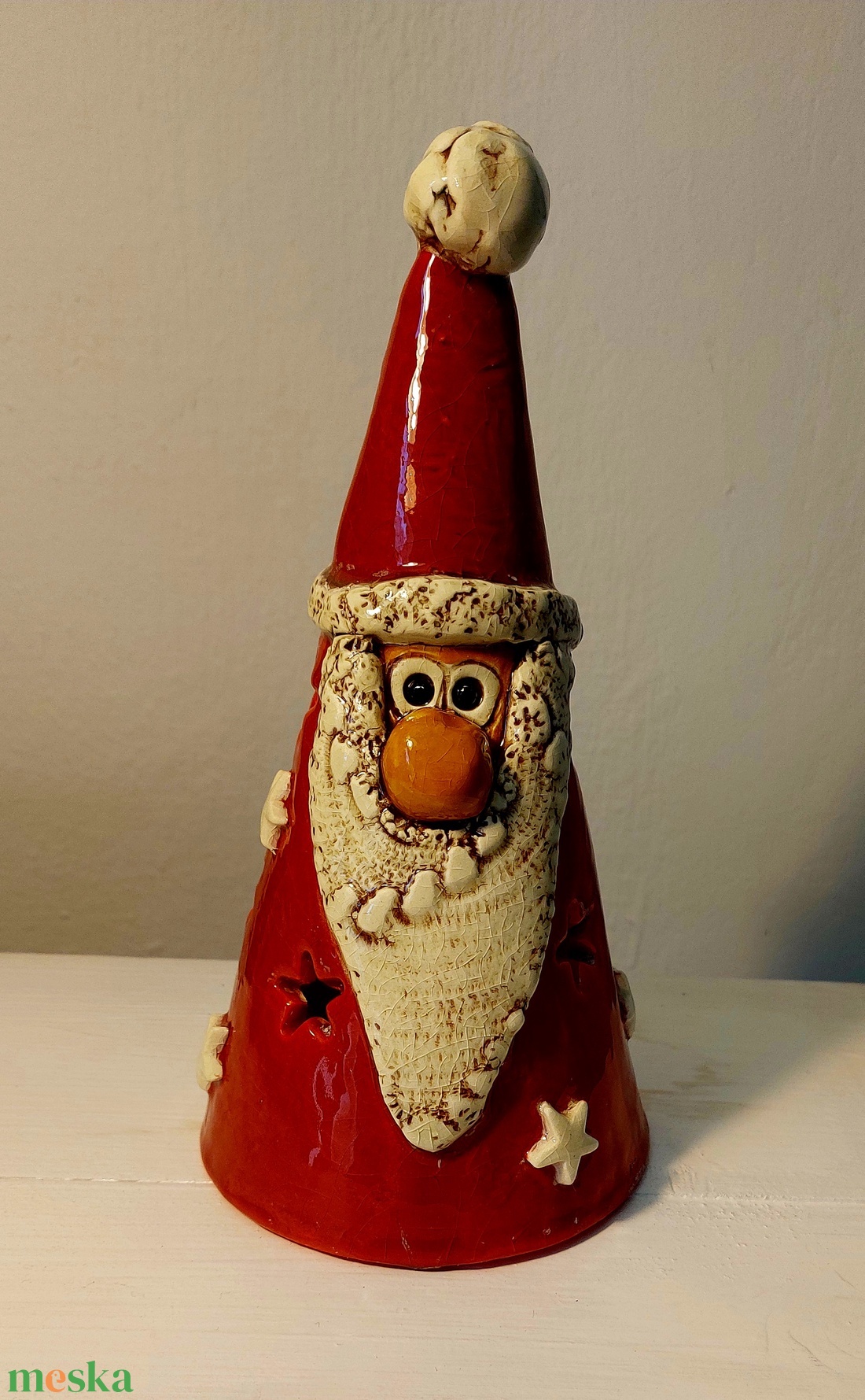 Kerámia Mikulás, mécsestartó - otthon & életmód - dekoráció - spiritualitás - füstölő és füstölőtartó - Meska.hu