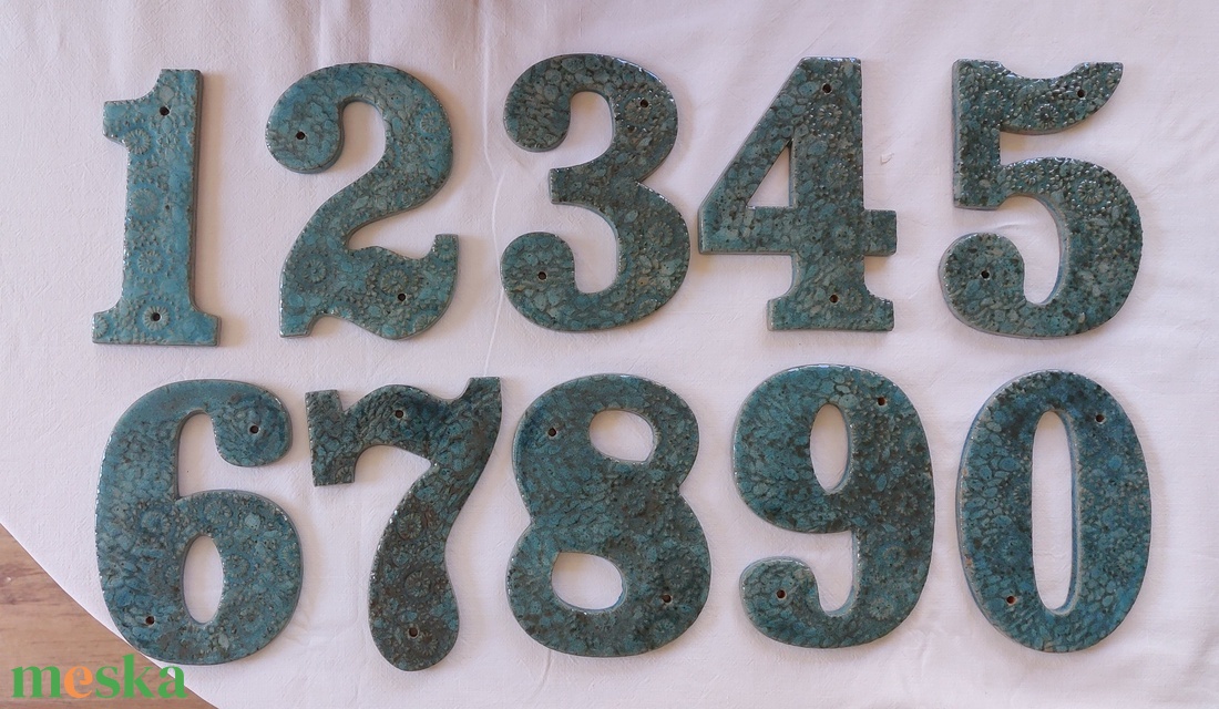 Kerámia házszám 7. - otthon & életmód - ház & kert - házszám - Meska.hu