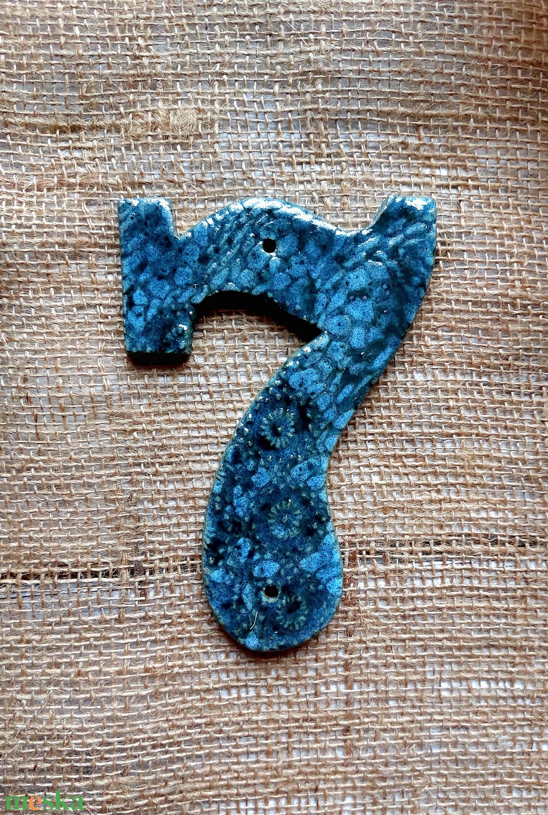 Kerámia házszám 7. - otthon & életmód - ház & kert - házszám - Meska.hu