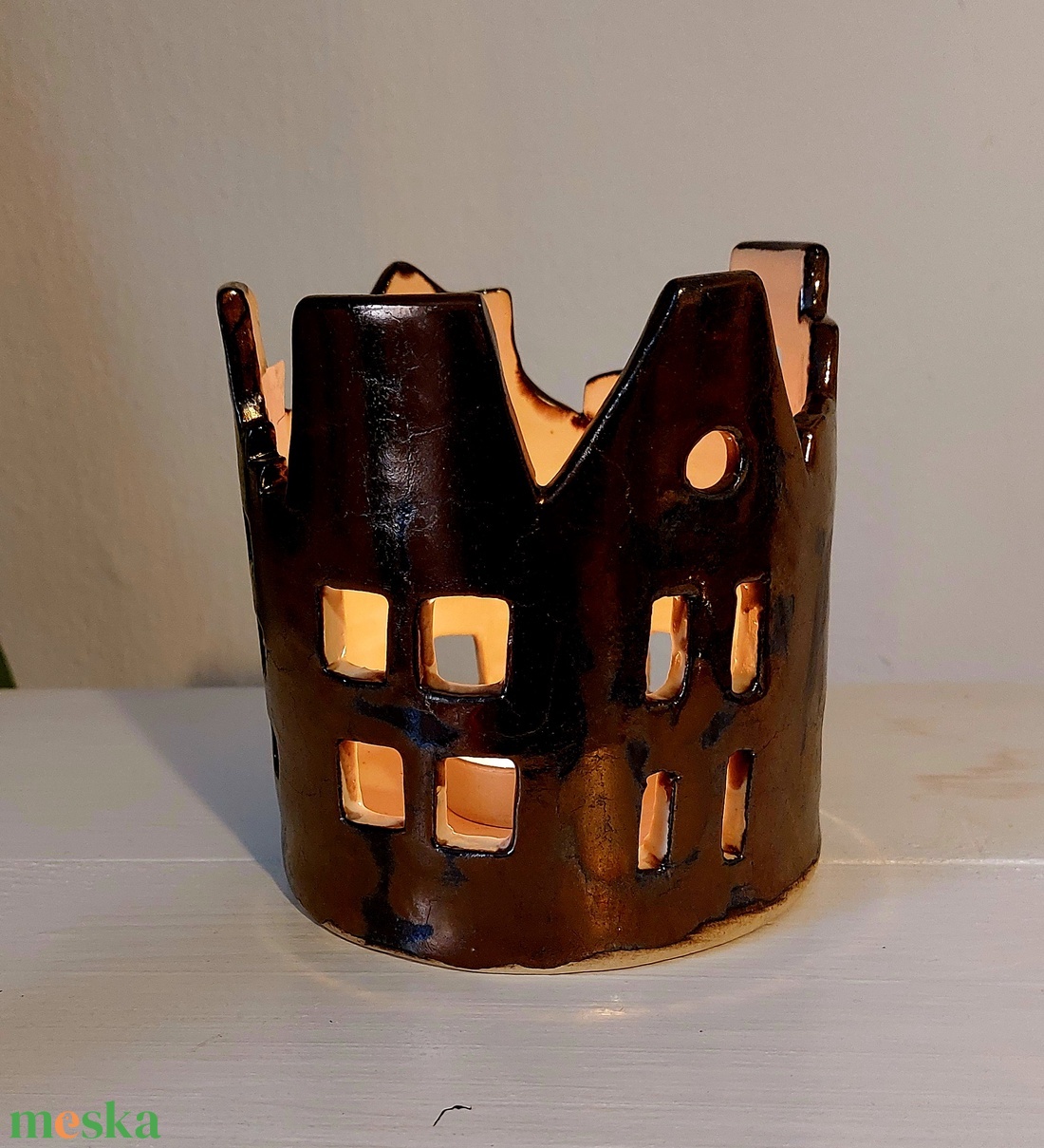 Ünnepi bronz mécsestartó - otthon & életmód - dekoráció - fali és függő dekoráció - fali kulcstartó - Meska.hu