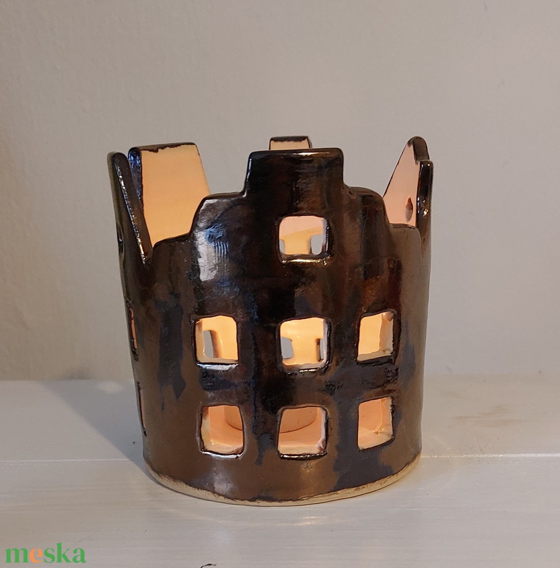 Ünnepi bronz mécsestartó - otthon & életmód - dekoráció - fali és függő dekoráció - fali kulcstartó - Meska.hu