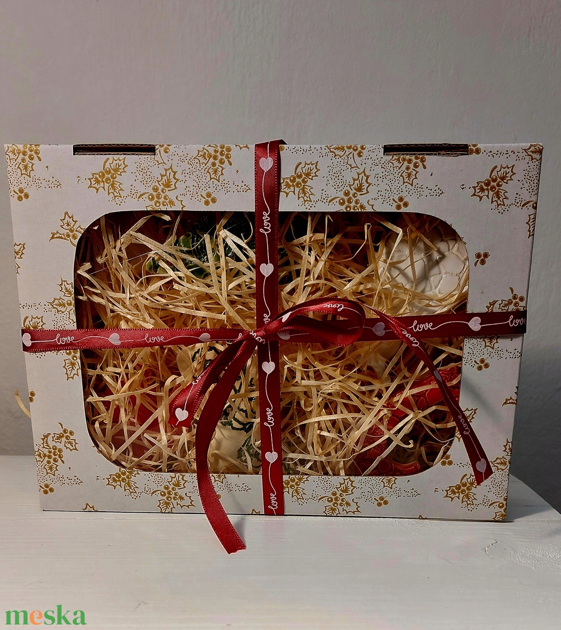 Kerámia fenyőfadísz díszdobozban - otthon & életmód - konyhafelszerelés, tálalás - tálalás - tányér & étkészlet - Meska.hu