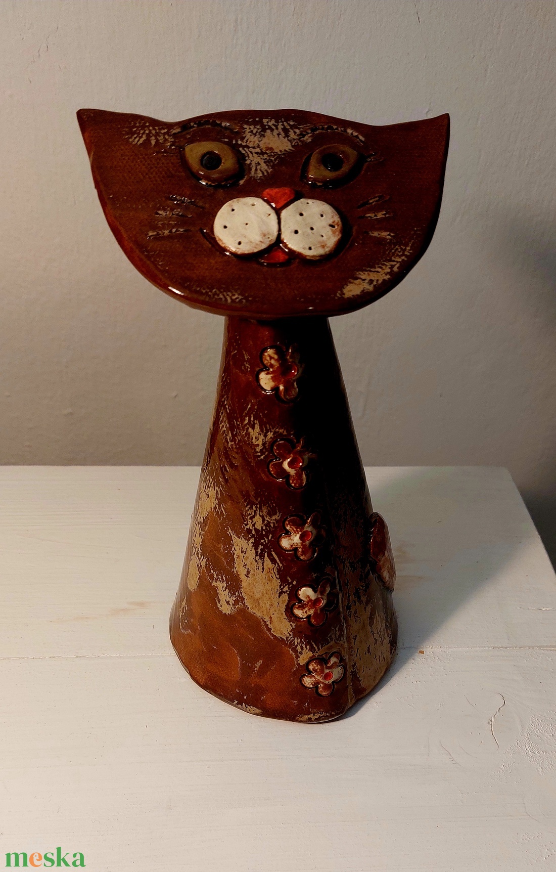 Kerámia cica - otthon & életmód - dekoráció - spiritualitás - füstölő és füstölőtartó - Meska.hu