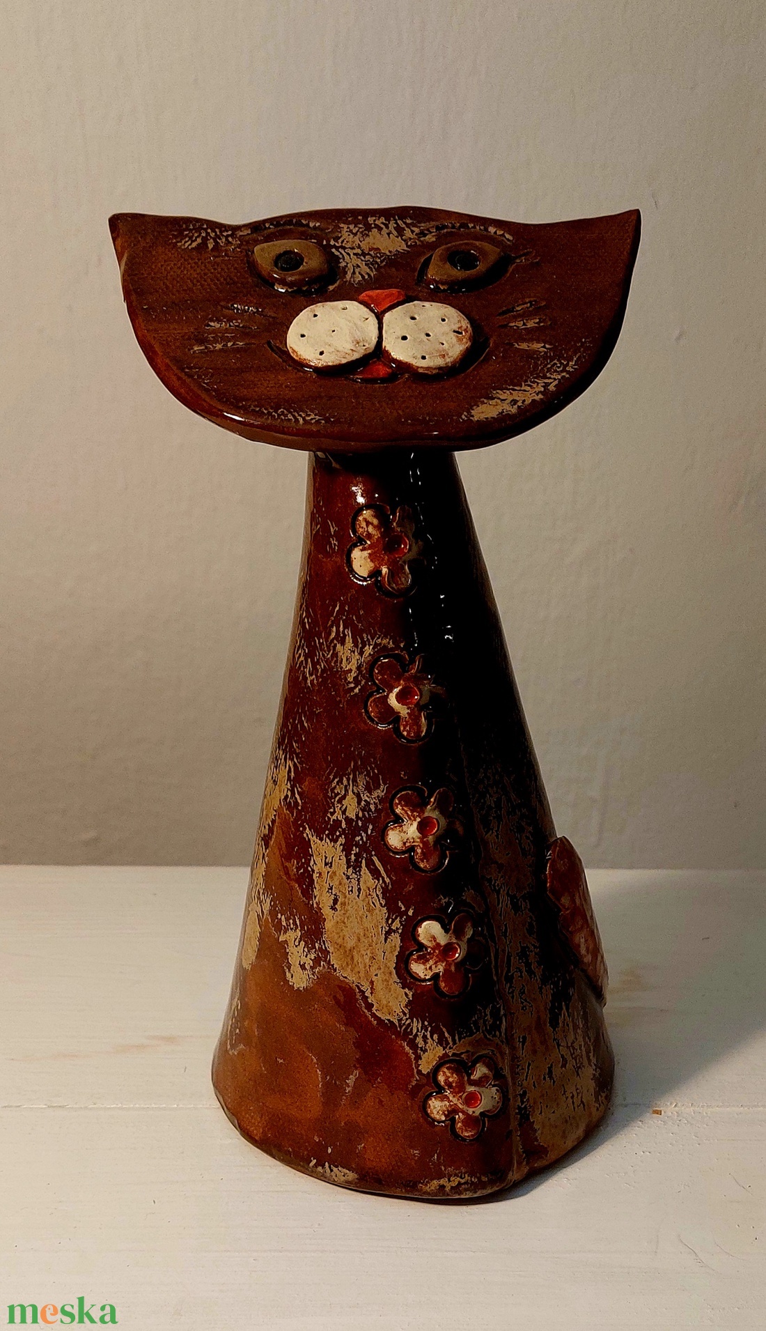 Kerámia cica - otthon & életmód - dekoráció - spiritualitás - füstölő és füstölőtartó - Meska.hu