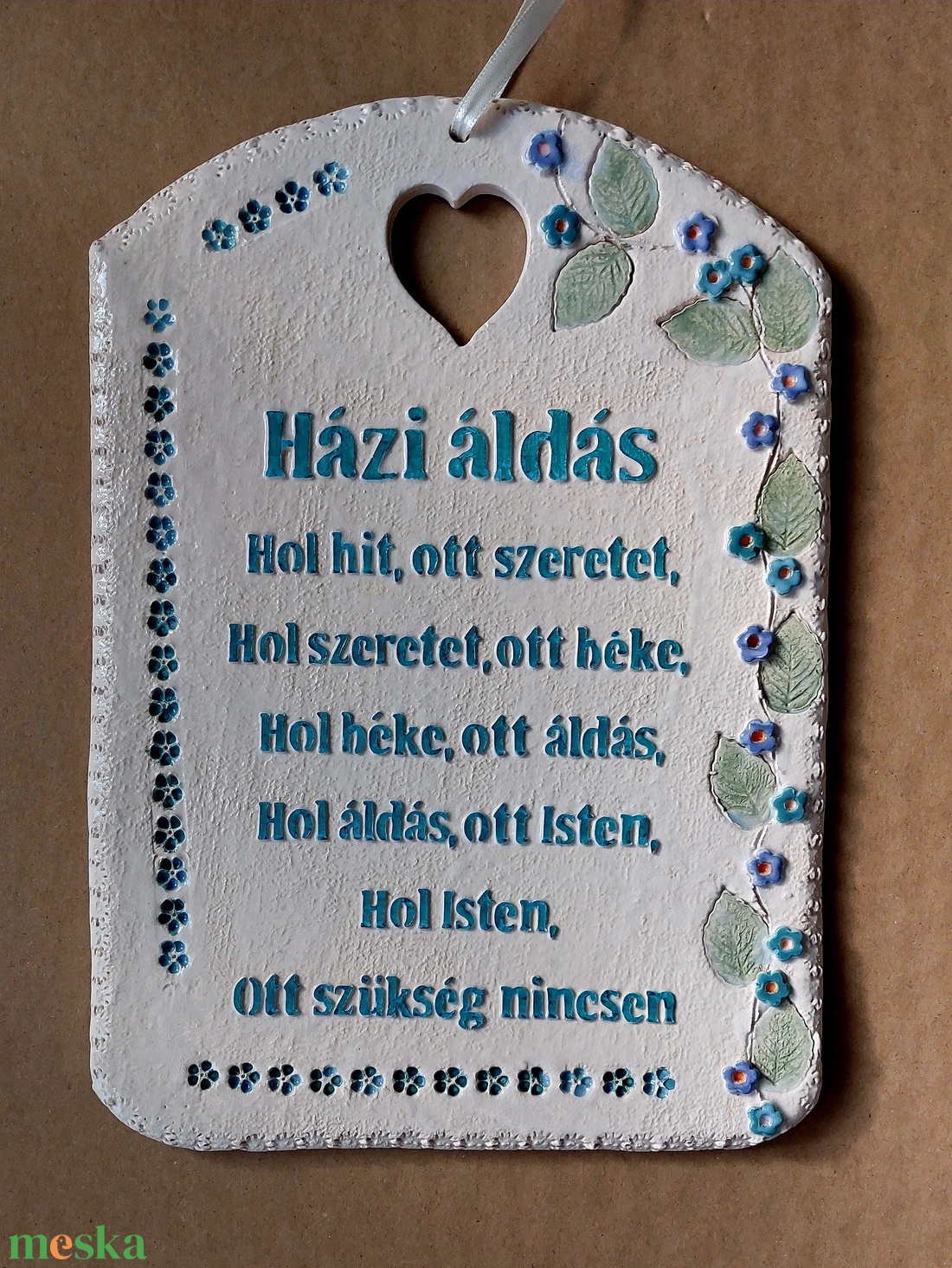 Fali kerámia Háziáldás - otthon & életmód - dekoráció - fali és függő dekoráció - fali kulcstartó - Meska.hu