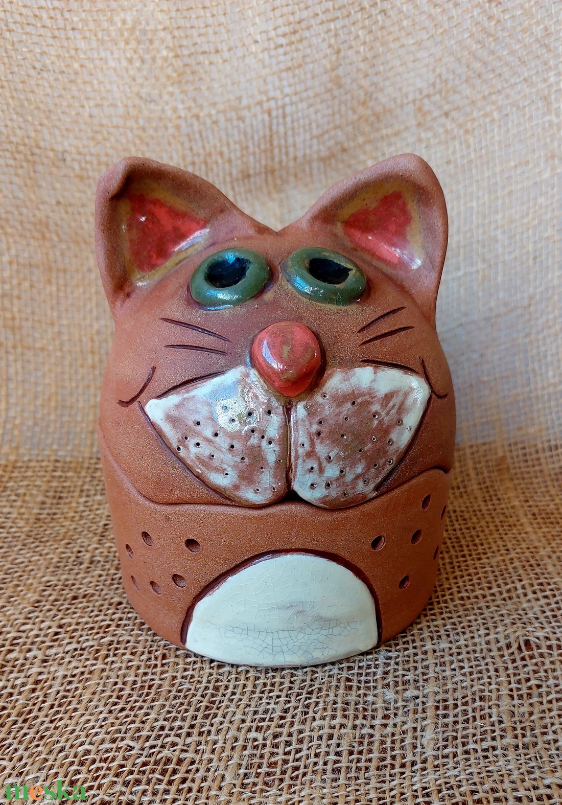 Cica alakú fokhagymatartó - otthon & életmód - konyhafelszerelés, tálalás - konyhai tárolás - fűszertartó - Meska.hu