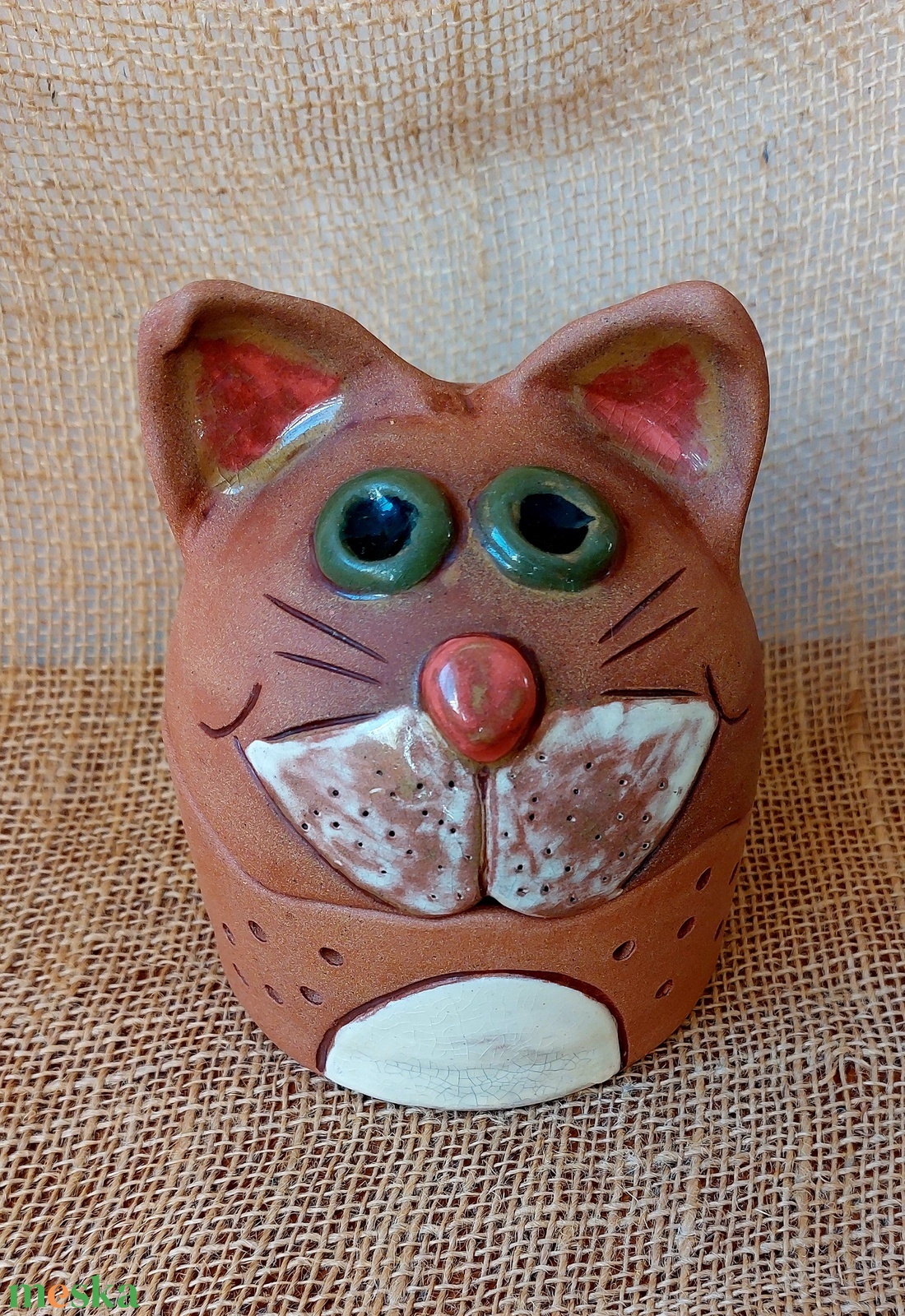 Cica alakú fokhagymatartó - otthon & életmód - konyhafelszerelés, tálalás - konyhai tárolás - fűszertartó - Meska.hu